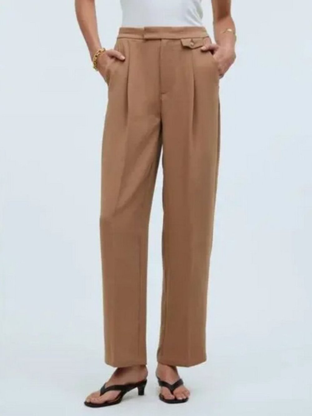 Madewell High-Rise Rosedale Straight Pants in Warm Tan size T8 (NWT)